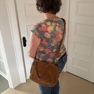 Roots Leather Handbag/Shoulderbag